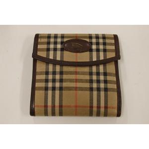 バーバリー 三つ折り財布 札入れ 小銭入れ チェック柄 ナイロン/レザー BURBERRY 【中古】...
