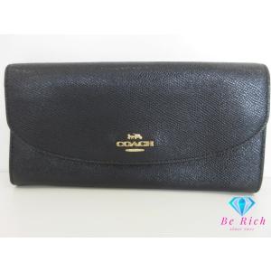 コーチ COACH 二つ折り財布 長財布 F54009 スリム エンベロープ ブラック 黒 グレイン...