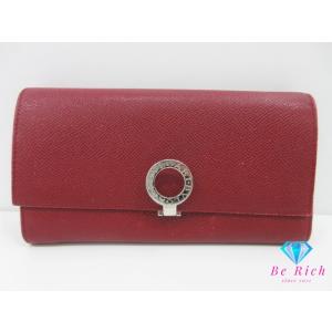 ブルガリ BVLGARI 長財布 ブルガリブルガリ 33889 レッド 赤 レザー ロゴ クリップ ...