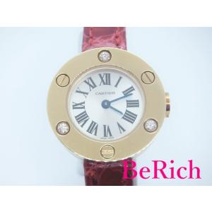 カルティエ ラブウォッチ WE800431 3Pダイヤベゼル K18 750 レザー レディース 腕...