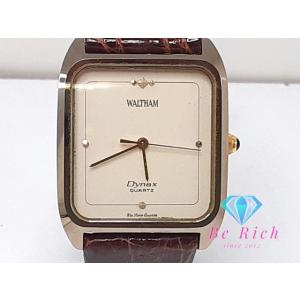 ウォルサム WALTHAM ダイナックス メンズ 腕時計 スクエア 白 ホワイト 茶 ブラウン 超硬...