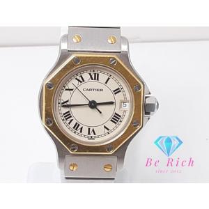 カルティエ Cartier サントス オクタゴン SM レディース 腕時計 187903 YG SS...