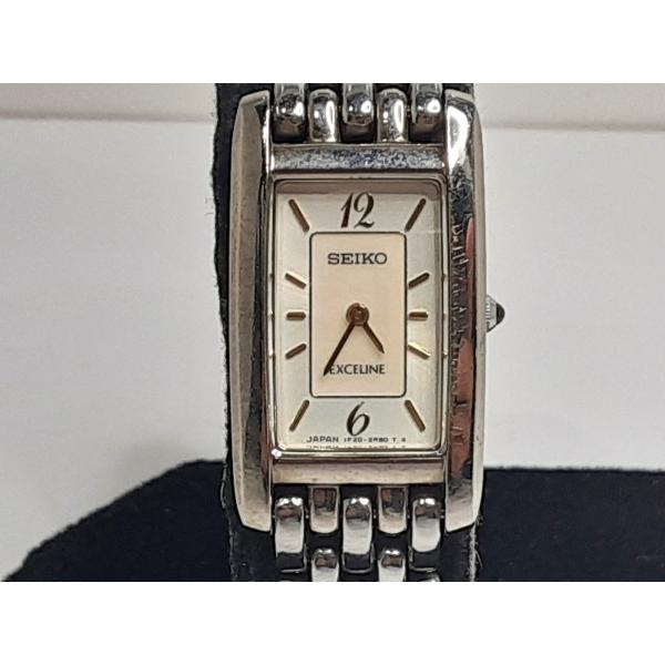 セイコー SEIKO エクセリーヌ レディース 腕時計 1F20-6G60 スクエア 白 シルバー ...