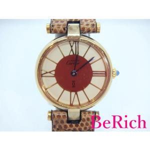 カルティエ Cartier マストヴァンドーム ヴェルメイユ レディース 腕時計 SV 925 レザ...