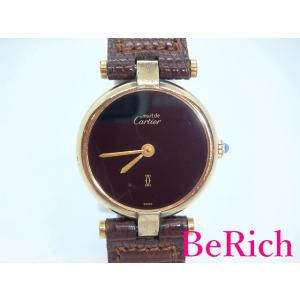 カルティエ Cartier マストヴァンドーム ヴェルメイユ レディース 腕時計 SV 925 レザ...