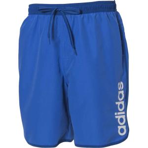 adidas アディダス リニアロゴ スプリットショーツ ミッドレングス メンズ サーフパンツ FAV98 ハイレゾBLU S18｜be-spo