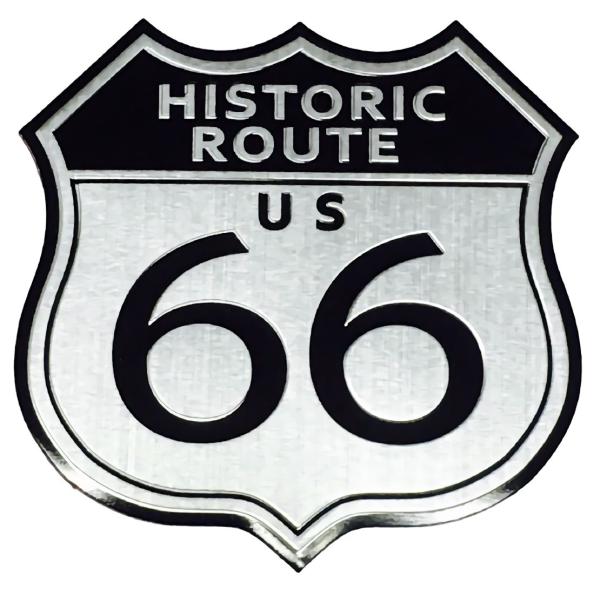 ルート66 アルミ製 車 バイク エンブレム U.S. Route 66 レトロ ステッカー シール