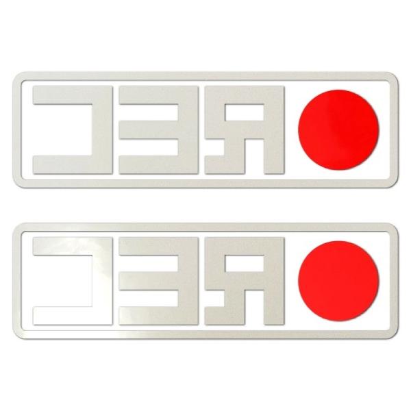 ドライブレコーダー録画中ステッカー「REC」車の煽り運転防止 防犯ステッカー 防水 内貼り用 4.5...