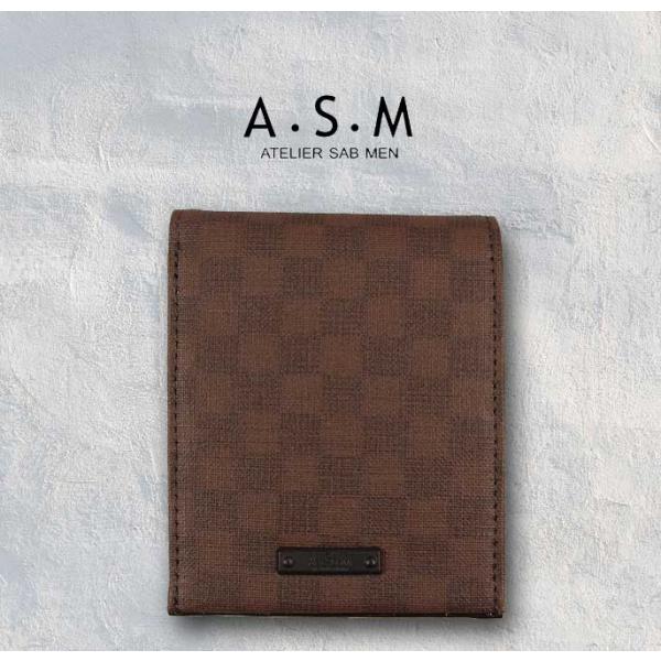 [A.S.M]　アトリエサブメン　二つ折り財布　チェアー　ブラウン　　152613
