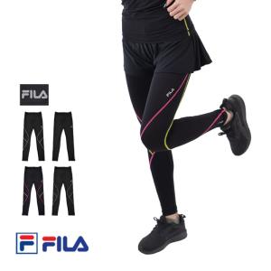 FILA フィラ ランニングタイツ レディース コンプレッションウェア 10分丈レギンス スポーツウェア M L LL 413991 (旧445407)ネコポス送料無料｜Beach Angel