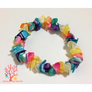 沖縄シェル 貝殻ブレスレット ハイビスカス 沖縄アクセサリー 沖縄