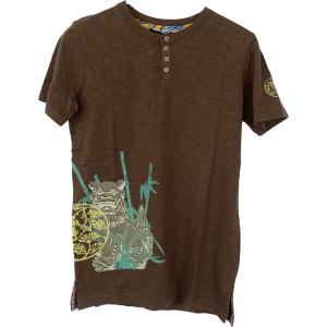 菊之露 赤ラベル tシャツ 泡盛t 沖縄 限定 酒造 コラボ 綿 ネイビー