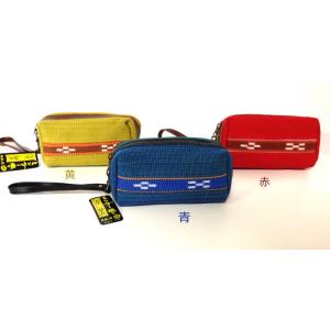 沖縄ミンサー織 ミンサー織 コンパクトがま口 豆財布 沖縄民芸