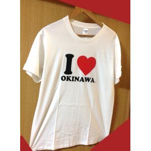 I LOVE OKINAWATシャツ 沖縄シャツ S M L サイズ 白 沖縄お土産