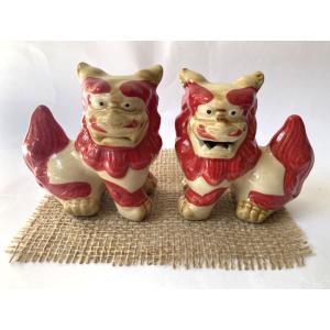 シーサー置物 夢福 シーサー 小 ペアシーサー 厄除け 魔除け お守り