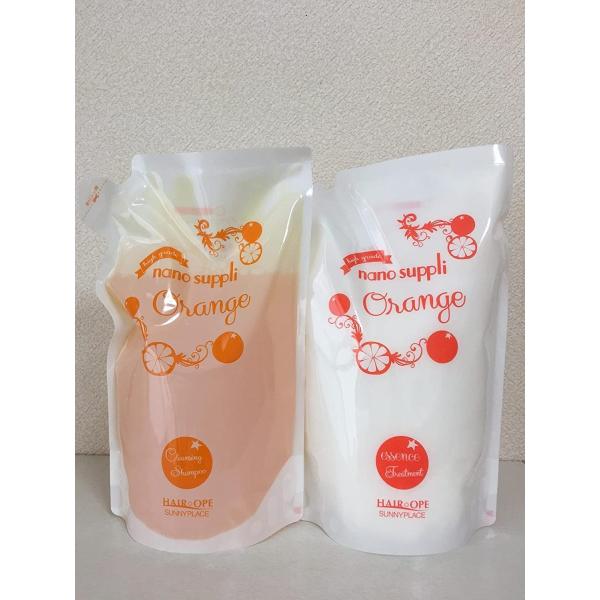 サニープレイス ナノサプリ オレンジ クレンジングシャンプー＆エッセンストリートメント 詰替800m...