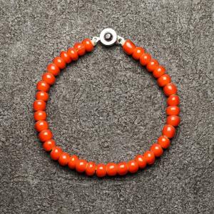 アンティークビーズ ブレスレット 金赤 ヴィンテージビーズ 民族ビーズ