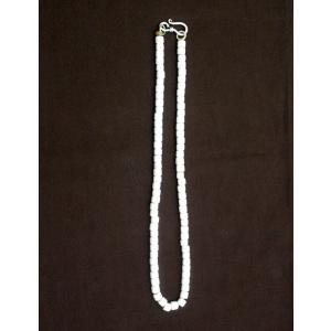 50cm アンティークビーズ ネックレス 白小玉 ヴィンテージビーズ 民族