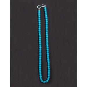 40cm アンティークビーズ ネックレス ターコイズブルー ヴィンテージ