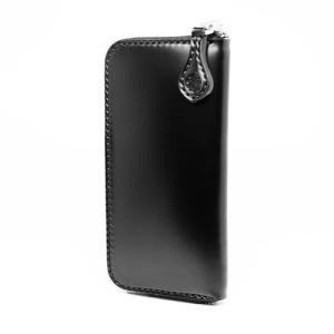 ラウンドジップウォレット コードバン パンチング ダブルカット