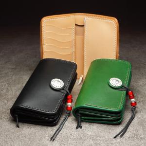ミドルウォレット バイカーズウォレット 国産ヌメ革 ミドルウォレット ヌメ革 モルガン/バイカーズウォレット/財布