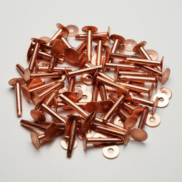 コパーリベット（銅製リベット）（Copper Rivet）#9×1インチ 50セット　レザークラフト...