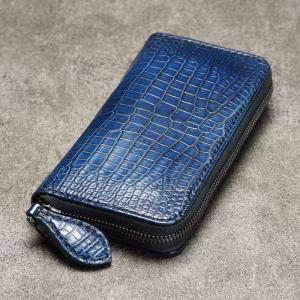 ZILLI／ジリー】長財布 ZIPポケット付 アリゲーター ブラック