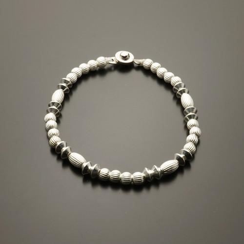 シルバーブレスレット 円盤ビーズタイプ04　Silver925 シルバー925 ハンドメイド メンズ...