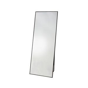 スタンドミラー ワイド モダン 幅60 高さ165 壁掛け 全身鏡 細枠 飛散防止フィルム ブラック MTISK-0107BK