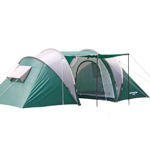 テント 大型 4人用 3ルーム ドーム型 収納バッグ付き アウトドア レジャー用品 UVカット ファ...