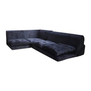 コーナーソファ フロアソファ 3点セット ソファー リビング家具 ブラック QBC-0303BK｜beads-sofa