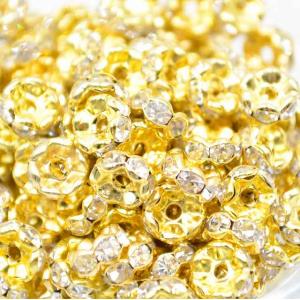 ビーズクラブ ロンデル メタルビーズ スペーサー 金 波型 45個 7mm メタルビーズ ブレスレット 金具 金属ビーズ パーツ｜ビーズクラブ