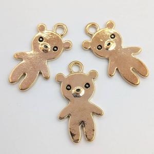 チャーム くま クマ 金 10個 24mm ビーズクラブ