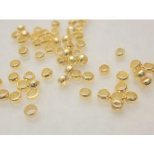 つぶし玉 かしめ玉 ゴールド 2.5mm 100個 ビーズクラブ