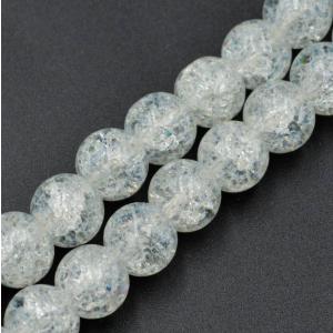 ビーズクラブ クラック水晶 青藤 ラウンド 6mm 天然石 連売り