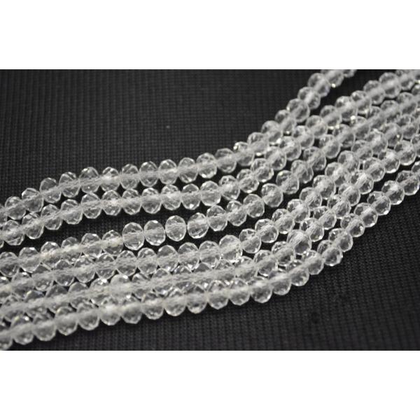 ビーズクラブ ガラスビーズ ボタンカット No.1 クリア 6mm 連売り ビーズパーツ ネックレス...