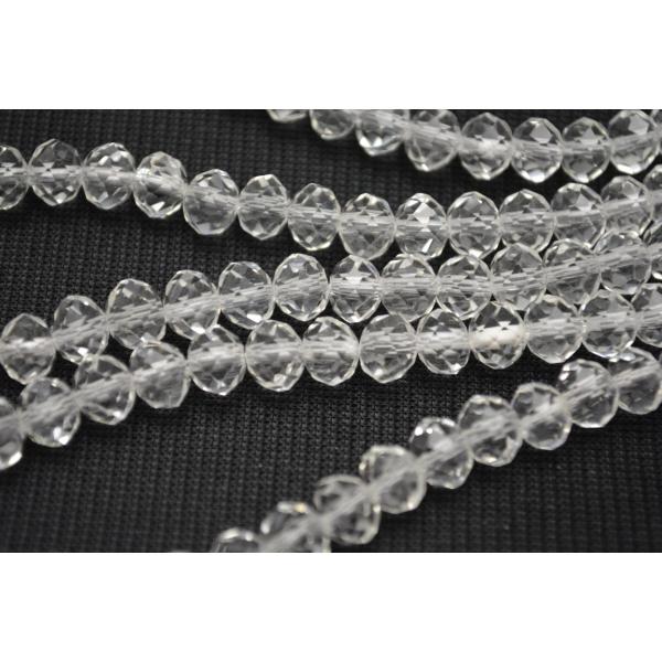 ビーズクラブ ガラスビーズ ボタンカット No.1 クリア 8mm 連売り ビーズパーツ ネックレス...