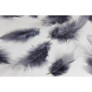 羽 フェザー グレー 銀 チャーム カン付 7...の詳細画像1