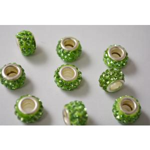 アクセサリーパーツ ロンデル 大穴 指輪 グリーン 12mm...