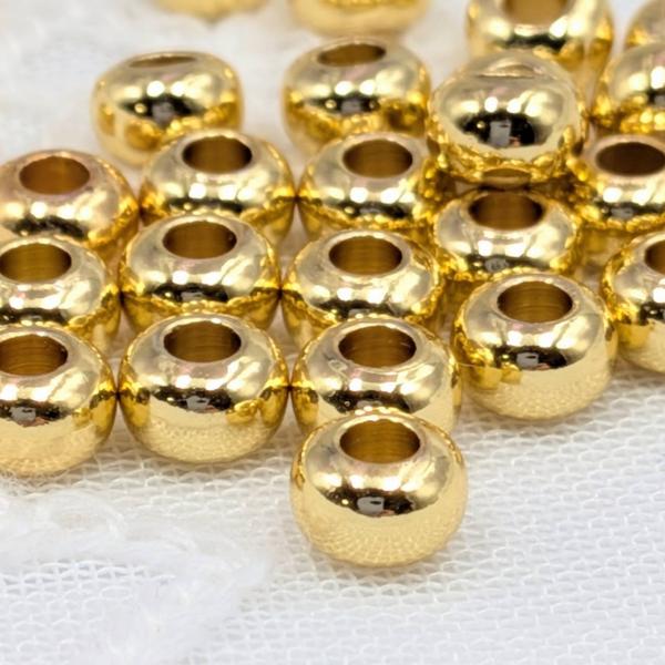 ビーズクラブ ロンデル メタルビーズ 円筒 ゴールド 6mm 50個セット ブレスレット ネックレス...