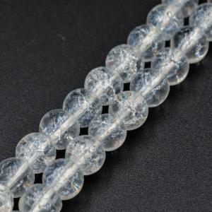 ビーズクラブ クラック水晶 青藤 ラウンド 6mm 天然石 連売り