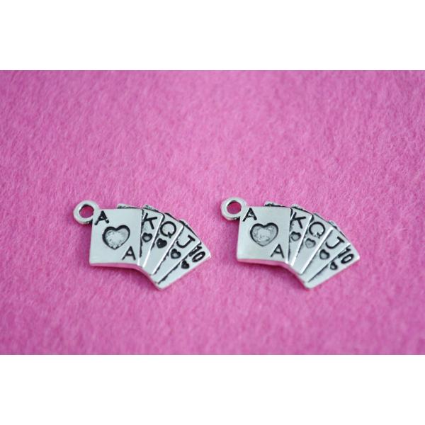 チャーム トランプ シルバー 不思議の国のアリス 1個 23mm ビーズクラブ