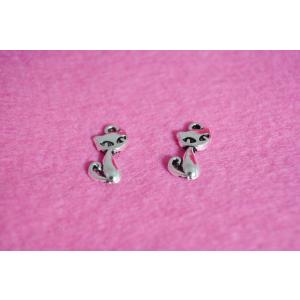 チャーム ネコ 猫 シルバー おとぎ話 1個 17mm ビーズクラブ