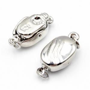 ビーズクラブ クラスプ 留め金 ピーナッツ 銀 2個 20mm ビーンズ型 ネックレス ブレスレット パーツ ハンドメイド