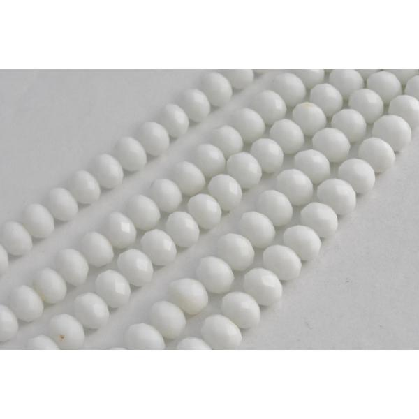 ビーズクラブ ガラスビーズ ボタンカット No.48 8mm 連売り ホワイト 白 ビーズパーツ ア...