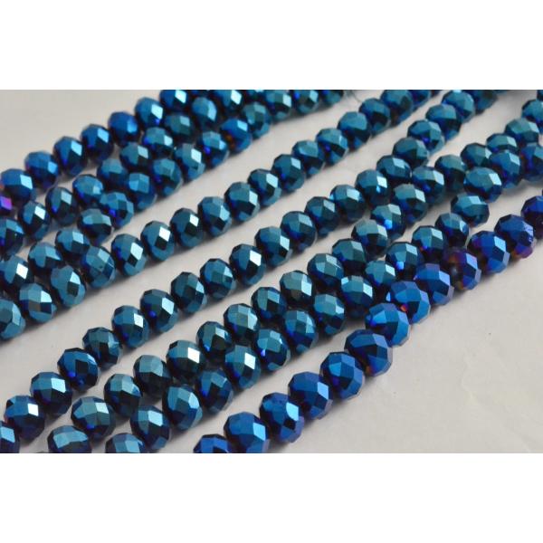 ビーズクラブ ガラスビーズ ボタンカット No.106 8mm ブルー 連売り ビーズパーツ ネック...