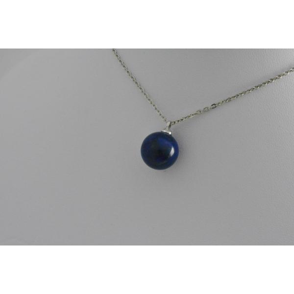 天然石 ペンダントトップ 1個 ラピスラズリ ラウンド 銀 12mm  パワーストーン ピアス イヤ...