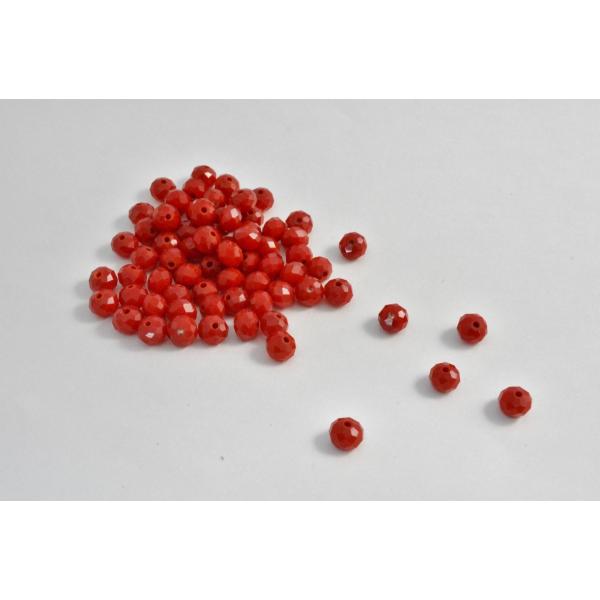 ビーズクラブ ガラスビーズ ボタンカット No.70 8mm 赤 連売り ビーズパーツ ネックレス ...