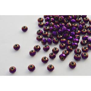 ビーズクラブ ガラスビーズ ボタンカット No.105 6mm パープル 連売り ビーズパーツ ネックレス ブレスレット