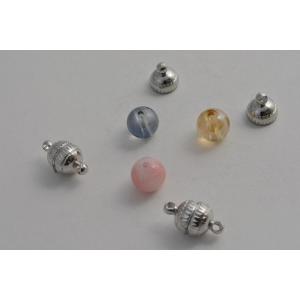 マグネット クラスプ 留め金 カスタネット 銀 15mm 5個 ネックレス ブレスレット パーツ ハンドメイド ビーズクラブ